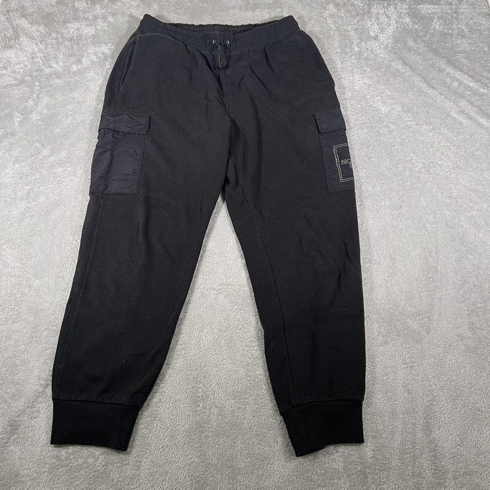 North Face Pants Mens Medium Black Cargo Joggers Sweatpants Fleece Lined Tech